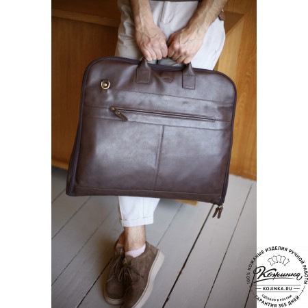 Кожаный портплед "Сильвер" (темно-коричневый)